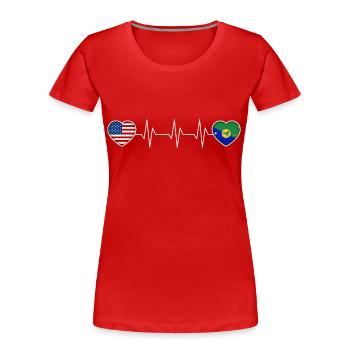 Weihnachtsinsel - Frauen Premium Bio T-Shirt - Rot - Vorne - Mia (176cm)