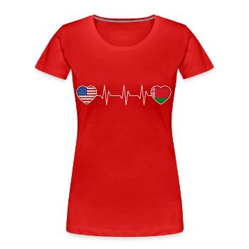 Biélorussie - T-shirt bio Premium Femme - rouge - Devant - Mia (176cm)