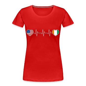 Ivory Coast - Women's Premium Organic T-Shirt - red - Front - Mia (176cm)