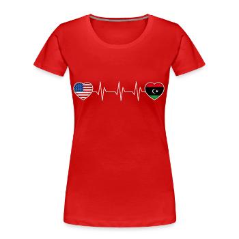 Libyen - Frauen Premium Bio T-Shirt - Rot - Vorne - Mia (176cm)