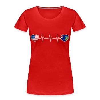 Britische Jungferninseln - Frauen Premium Bio T-Shirt - Rot - Vorne - Mia (176cm)