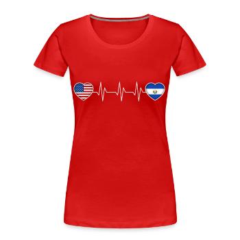 El Salvador - Frauen Premium Bio T-Shirt - Rot - Vorne - Mia (176cm)