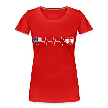 Polynésie française - T-shirt bio Premium Femme - rouge - Devant - Mia (176cm)