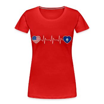 Guam - Frauen Premium Bio T-Shirt - Rot - Vorne - Mia (176cm)