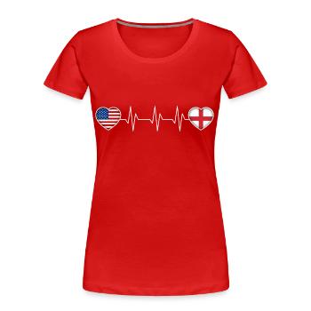 Angleterre - T-shirt bio Premium Femme - rouge - Devant - Mia (176cm)