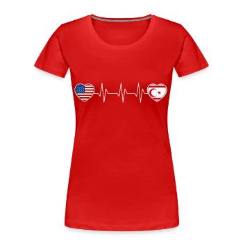 Northern Cyprus - Women's Premium Organic T-Shirt - red - Front - Mia (176cm)