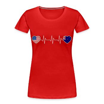 Neuseeland - Frauen Premium Bio T-Shirt - Rot - Vorne - Mia (176cm)