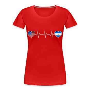 Nicaragua - T-shirt bio Premium Femme - rouge - Devant - Mia (176cm)