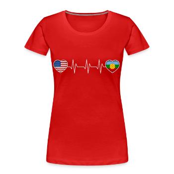 Mapuche - Frauen Premium Bio T-Shirt - Rot - Vorne - Mia (176cm)