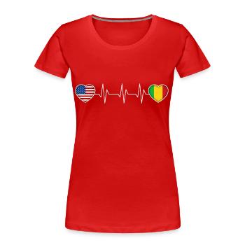 Mali - T-shirt bio Premium Femme - rouge - Devant - Mia (176cm)