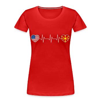 Mazedonien - Frauen Premium Bio T-Shirt - Rot - Vorne - Mia (176cm)