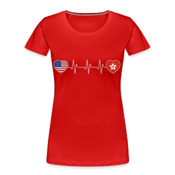 Hong Kong - T-shirt bio Premium Femme - rouge - Devant - Mia (176cm)