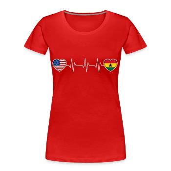 Ghana - T-shirt bio Premium Femme - rouge - Devant - Mia (176cm)
