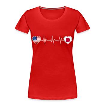 Japon - T-shirt bio Premium Femme - rouge - Devant - Mia (176cm)