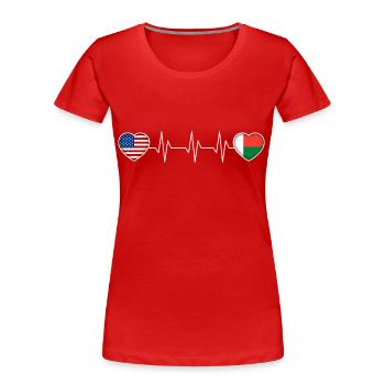 Madagaskar - Frauen Premium Bio T-Shirt - Rot - Vorne - Mia (176cm)