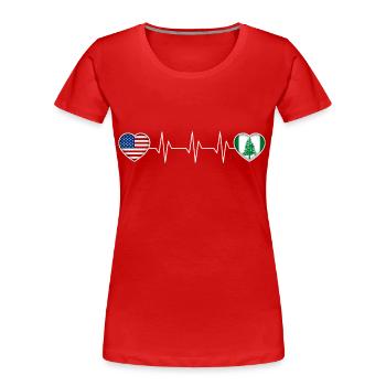Île Norfolk - T-shirt bio Premium Femme - rouge - Devant - Mia (176cm)