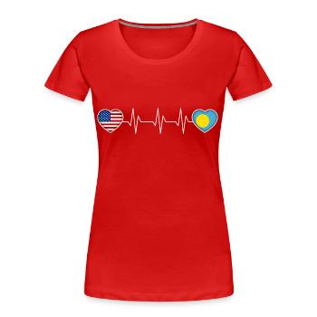Palau - Frauen Premium Bio T-Shirt - Rot - Vorne - Mia (176cm)