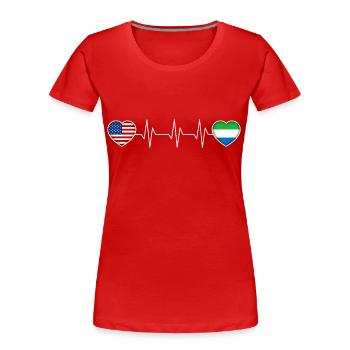 Sierra Leone - T-shirt bio Premium Femme - rouge - Devant - Mia (176cm)