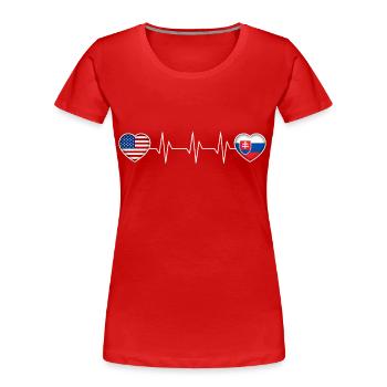 Slowakei - Frauen Premium Bio T-Shirt - Rot - Vorne - Mia (176cm)