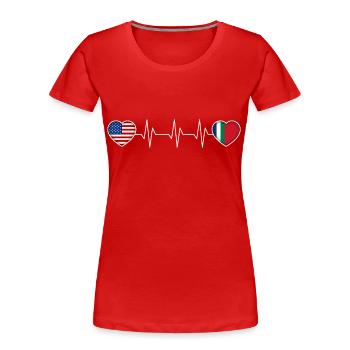 Maluku du Sud - T-shirt bio Premium Femme - rouge - Devant - Mia (176cm)