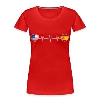 Spanien - Frauen Premium Bio T-Shirt - Rot - Vorne - Mia (176cm)