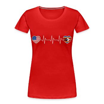 Swasiland - Frauen Premium Bio T-Shirt - Rot - Vorne - Mia (176cm)