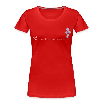 Micronésie - T-shirt bio Premium Femme - rouge - Devant - Mia (176cm)