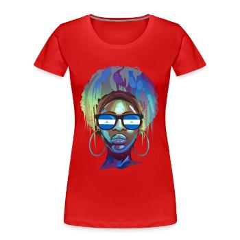 Nicaragua - T-shirt bio Premium Femme - rouge - Devant - Mia (176cm)