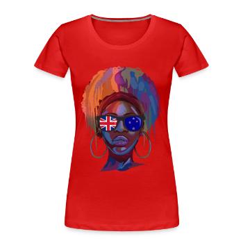 Neuseeland - Frauen Premium Bio T-Shirt - Rot - Vorne - Mia (176cm)