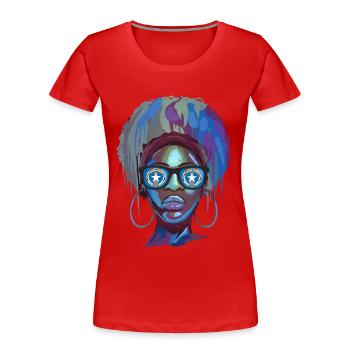 Mariannes du Nord (Îles) - T-shirt bio Premium Femme - rouge - Devant - Mia (176cm)