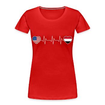 Jemen - Frauen Premium Bio T-Shirt - Rot - Vorne - Mia (176cm)
