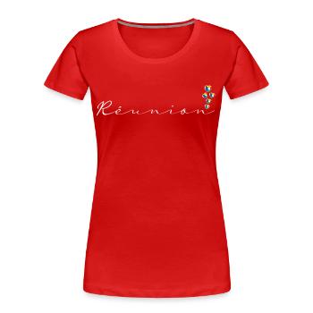 Réunion - T-shirt bio Premium Femme - rouge - Devant - Mia (176cm)