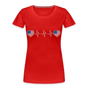 USA - Frauen Premium Bio T-Shirt - Rot - Vorne - Mia (176cm)