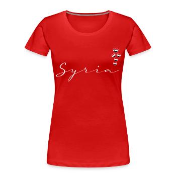 Syrie - T-shirt bio Premium Femme - rouge - Devant - Mia (176cm)