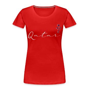 Katar - Frauen Premium Bio T-Shirt - Rot - Vorne - Mia (176cm)