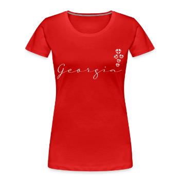 Georgien - Frauen Premium Bio T-Shirt - Rot - Vorne - Mia (176cm)