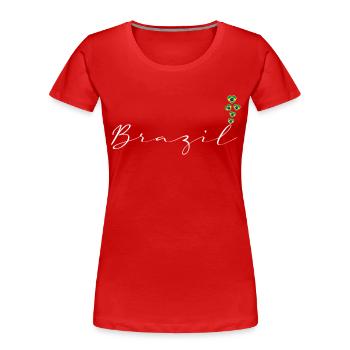 Brésil - T-shirt bio Premium Femme - rouge - Devant - Mia (176cm)