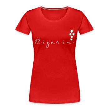 Nigeria - Frauen Premium Bio T-Shirt - Rot - Vorne - Mia (176cm)