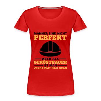 Gerüstbau Baustelle Handwerker Gerüstbauer - Frauen Premium Bio T-Shirt - Rot - Vorne - Mia (176cm)