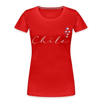 Chile - Frauen Premium Bio T-Shirt - Rot - Vorne - Mia (176cm)