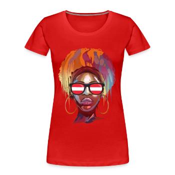 Autriche - T-shirt bio Premium Femme - rouge - Devant - Mia (176cm)