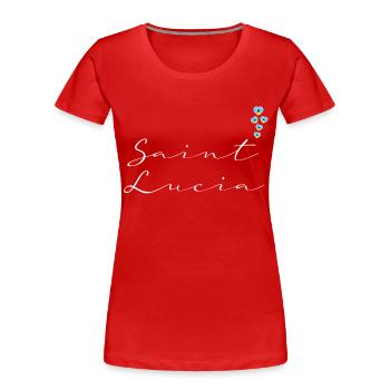 Sainte-Lucie - T-shirt bio Premium Femme - rouge - Devant - Mia (176cm)