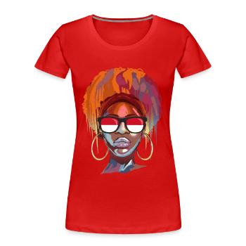Monaco - Frauen Premium Bio T-Shirt - Rot - Vorne - Mia (176cm)