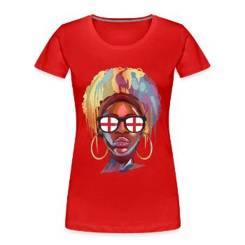 England - Women's Premium Organic T-Shirt - red - Front - Mia (176cm)