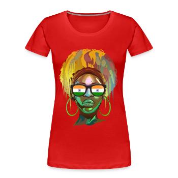 Inde - T-shirt bio Premium Femme - rouge - Devant - Mia (176cm)