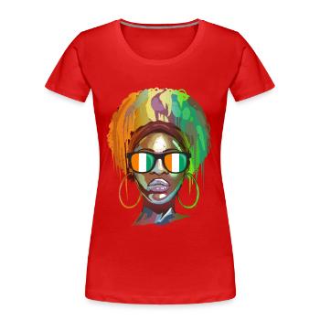 Ivory Coast - Women's Premium Organic T-Shirt - red - Front - Mia (176cm)