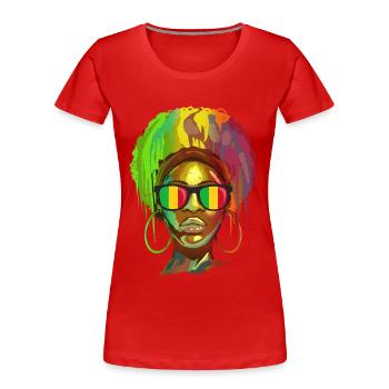 Mali - T-shirt bio Premium Femme - rouge - Devant - Mia (176cm)
