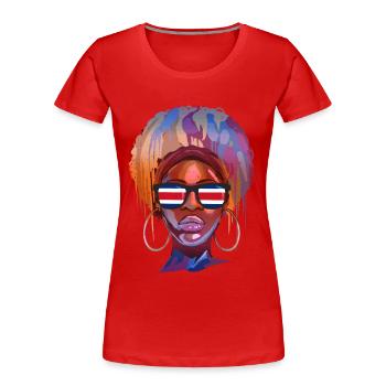 Costa Rica - Frauen Premium Bio T-Shirt - Rot - Vorne - Mia (176cm)