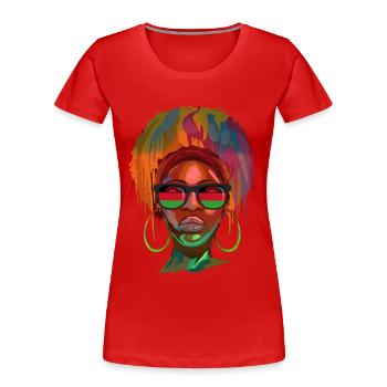 Malawi - T-shirt bio Premium Femme - rouge - Devant - Mia (176cm)