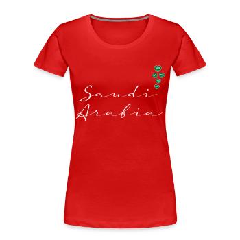 Saudi Arabia - Women's Premium Organic T-Shirt - red - Front - Mia (176cm)